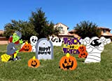 JOYIN 9 Pcs Halloween Outdoor Decorations, Corrugate Yard Stake Signs for Lawn Yard Prop Decorations, Trick-or-Treating, Outdoor/Indoor Dcor