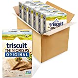 Triscuit Thin Crisps Original Whole Grain Wheat Crackers, Vegan Crackers,7.1 oz Boxes (Pack of 6)