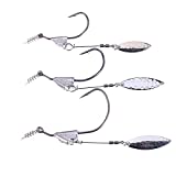 5PCS Keel Weighted Swimbait Hooks with Blade Attachment Jigs Fishing Hooks Blades Underspin Jig-Heads for Fishing (1/4oz Fishing Hook)