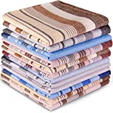 Ohuhu Handkerchiefs for Men, 100% Pure Cotton Pocket Square, Men's Handkerchiefs 12 Piece Gift Set 4 Color Hankies Perfect Gifts