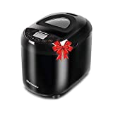 Elite Gourmet EBM8103B Programmable Bread Maker Machine 3 Loaf Sizes, 19 Menu Functions Gluten Free White Wheat Rye French and more, 2 Lbs, Black