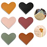 Leather Heart Bookmark,6 Pcs Corner Page Book Marks for Women,Kids, Book Accessories for Reading Lover,Cute Handmade Book Reading Gift for Book Lovers Book Holder