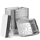 Stock Your Home 2 Lb Aluminum Pans With Lids (25 Pack) - Food Containers with Cardboard Lids - Disposable & Recyclable Takeout Trays with Lids - To Go Containers for Restaurants, Catering, Delis