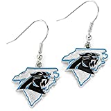 Aminco Womens NFL Carolina Panthers Home State Earrings, Baltimore Ravens, 2.5