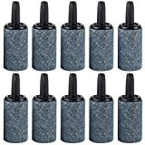 Pawfly Corded Electric Aquarium 1 Inch Air Stone Cylinder Grey Bubble Diffuser Release Tool for Nano Air Pumps Small Buckets and Fish Tanks, 10 Pack