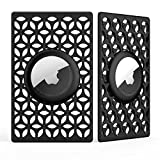 Apple Airtag Holder for Airtag Wallet Card Case 2 Packs,Ultra Slim Credit Card Size AirTags Case for Purse,Wallet,Handbag,Backpack (Black)