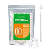 wananfu Size 00 Empty Capsules Vegetarian (100 Count) Bundle with Micro Lab Spoon, Clear Fillable Veggie Pill Capsules 00 for Making Your Own Supplements