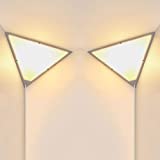 Zlierop Corner Lights for Living Room, 2 Pack Corner Light with Switch, Plug in Ceiling Lights with Acrylic White Shade, Modern Triangle Corner Lights for Bedroom, Kids Room, Office, Apartments