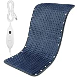 DAILYLIFE Heating Pad, Foot Warmer, 17"x33"Electric Heating Pad for Back Pain Muscle Pain Relief, UL Certified with Overheating Protection | 6 Heating Settings | Auto-Off | Machine Washable, Deep Blue