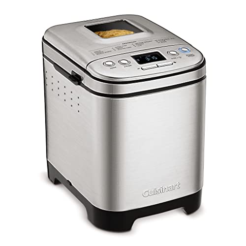 Cuisinart Bread Maker Machine, Compact and Automatic, Customizable Settings, Up to 2lb Loaves, CBK-110P1, Silver,Black