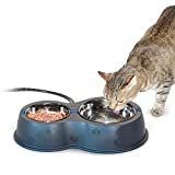 K&H Pet Products Heated Thermo-Kitty Caf Outdoor Heated Cat Bowls, Feral Cat Feeding Station - No More Frozen Food or Water