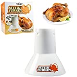 Sittin' Turkey Ceramic Beer Can Turkey Roaster & Steamer- Easily Infuse Marinades and BBQ flavors For Juicier, Flavorful Meat - XL Base Perfectly Cooks Up to an 18lb Turkey for Lunch & Dinner Parties
