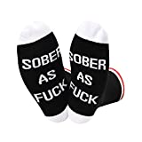 TSOTMO 2 Pairs Sobriety Anniversary Socks Sobriety Gift AA NA Recovery Socks Sober As Encouragement Gift (Sober F)