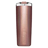 BrMate Highball - 12oz 100% Leak-Proof Insulated Cocktail Tumbler - Double Wall Vacuum Stainless Steel - Shatterproof - Camping & Travel Tumbler & Cocktail Glass (Glitter Rose Gold)