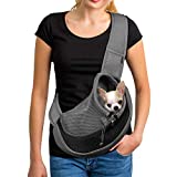 YUDODO Pet Dog Sling Carrier Breathable Mesh Travel Safe Sling Bag Carrier for Dogs Cats Black Small