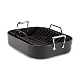 All-Clad HA1 Hard Anodized Nonstick Roaster and Nonstick Rack 13x16 Inch Oven Broiler Safe 500F Roaster Pan, Pots and Pans, Cookware Black