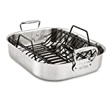 All-Clad Specialty Stainless Steel Roaster and Nonstick Rack 14.5x18 Inch Oven Broiler Safe 600F Roaster Pan, Pots and Pans, Cookware Silver