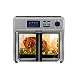 Kalorik MAXX Complete Digital 26-Quart 10-in-1 Countertop Air Fryer Oven, 15 Deluxe Accessories & 60-Recipe Hardcover Cookbook, 21 Presets, 1700W, Stainless Steel, AFO 50253 OW