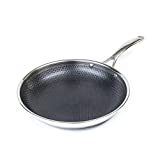 HexClad 10 Inch Hybrid Nonstick Frying Pan, Dishwasher and Oven Friendly, Compatible with All Cooktops