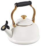 Le Creuset Nol Collection Whistling Kettle, White with Gold Knob