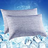 LUXEAR Cooling Pillow Cases Queen Size, 2 Pack Hidden Zipper Arc-Chill Cool Pillowcases with Double-Side Design [Oeko-TEX Certified], Anti-Static, Skin-Friendly, Machine Washable Pillow Cases - Blue