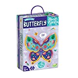 Peaceable Kingdom Shimmery Butterfly Floor Puzzle  53-Piece Giant Floor Puzzle for Kids Ages 5 & up  Fun-Shaped Puzzle Pieces  Great for Classrooms