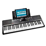 RockJam Compact 61 Key Keyboard with Sheet Music Stand, Power Supply, Piano Note Stickers & Simply Piano Lessons