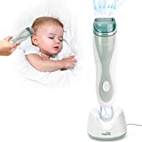 SUPERMAMA Baby Hair Clippers, Ultra Quiet Electric Vacuum Baby Clippers with Wireless Charger Base, Cordless Rechargeable Waterproof Haircut Kit for Kids & Men