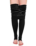 ATHVOTAR Fleece Lined Winter Warm Leggings for Women Thick Thermal Velvet Tights Black Medium/Large