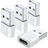USB C Female to USB Male Adapter (4-Pack), Type C Charging Cord Connect USB A Charger for iPhone 15 14 13 12 11 Pro Max Plus, iPad Pro Air 4 5 Mini 6, Samsung Galaxy S20 S21 S22, Google Pixel 5 4 XL