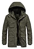 JYG Men's Winter Thicken Coat Casual Military Parka Jacket with Removable Hood (X-Large, Army)