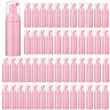 35 pcs 2oz (60ml) Foam Soap Dispensers Mini Plastic Refillable Travel Bottles with Pump for Hand Sanitizer Lash Shampoo Castile Liquid Pink