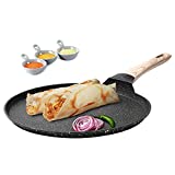 CAROTE Granite Non Stick Flat Roti Tava, Induction Base Swiss Coated Dosa Pan, Tawa (Black, PFOA Free, 28cm, 5-ply, 4mm Coating)