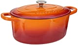 Crock Pot Artisan Oval Enameled Cast Iron Dutch Oven, 7-Quart, Sunset Orange