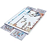 1500 Piece Non-Wood Jigsaw Puzzle Board with Drawers and Felt Fabric Cover Mat, Portable Puzzle Table for Adults, Puzzle Tray, Large Size: 3526 Inch Work Surface, Lightweight Design, Gray