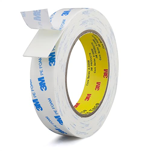 Double Sided Tape 1in x 16.5ft, Mounting Tape Heavy Duty, Removeable PE Foam Tape Strips, Strong Adhesive Tape Waterproof Free Damage for Paint Wall Picture Hanging Poster