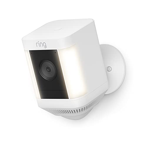 Introducing Ring Spotlight Cam Plus, Battery | Two-Way Talk, Color Night Vision, and Security Siren (2022 release) - White