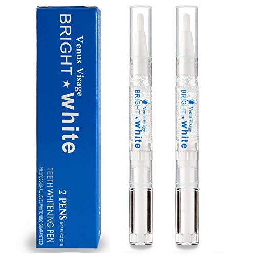 Venus Visage Teeth Whitening Pen (2 Pens), 20+ Uses, EffectivePainless, No Sensitivity, Travel-Friendly, Easy to Use, Beautiful White Smile, Natural Mint Flavor (Mint)