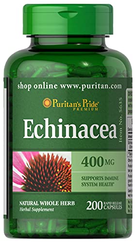 Puritan's Pride Echinacea 400 mg for Health to Support Immune System, 200 Count