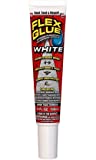 Flex Glue, 6 oz Squeeze Tube, White, Super Strong, Rubberized Waterproof Adhesive, Works Underwater, Use On Pools, Showers, Outdoors, Concrete, Brick, Pavers, Masonry, and UV Resistant