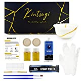 Kintsugi Repair Kit (Upgrade), Repair Your Meaningful Ceramics with Gold Powder & 50ml Glue & 57g Epoxy Putty, Kintsugi Craft, Starter Repair Ceramic Kintsugi Kit Perfect for Beginners