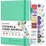 EPEWIZD Food and Fitness Journal Hardcover Wellness Planner Workout Journal for Women Men to Track Meal and Exercise Count Calories Weight Loss Diet Training Weight Loss Tracker Undated Home and Gym Accessories (3 Month)-Green