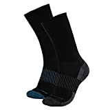 Copper Fit unisex adult Crew Sport - 2 Pack Running Socks, Black, Large-X-Large US