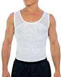 Esteem Apparel Original Men's Chest Compression Shirt to Hide Gynecomastia Moobs Shapewear (White, Medium)