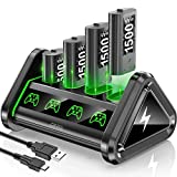 Rechargeable Batteries for Xbox One/Xbox Series X|S, 4 x 3600mWh Batteries Xbox One Controller, Xbox Series Controller Battery with Charger Station for Xbox One/One S/One X/One Elite