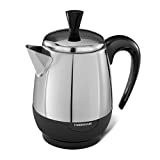 Farberware 2-4-Cup Electric Percolator coffee maker, Stainless Steel, Automatic Warm Function, FCP240, Black/Silver