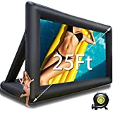 Yimukaka 25Ft Inflatable Movie Screen with Stand for Outside-Support Rear Projection-Stable Outdoor Frame-Outdoor Movie Screen Use in Combination with Projector and Speaker