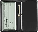 Sanlykate Leather Checkbook Cover for Men and Women, RFID Blocking Check Book Case Card Holder with Free Divider, Standard Register Duplicate Checks with pen inserts