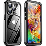 Temdan for iPhone 14 Pro Max Case Waterproof,Built-in 9H Tempered Glass Screen Protector [IP68 Underwater][14FT Military Dropproof][Real 360] Full Body Shockproof Phone Case 14 ProMax 6.7''Black