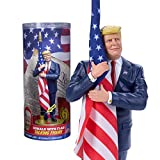 Donald Trump TALKING Figure w/ United States Flag - 17 Lines in Trump's Own Voice, Donald Trump Gifts for Men, Funny Trump Gifts, Trump 2024, USA Trump Bobblehead, Political Gifts for Desk, USA Funny